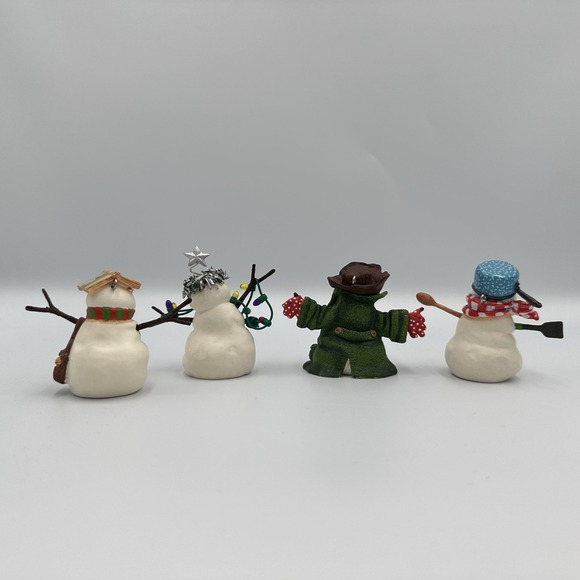 Hallmark 2001 Mitford Snowman Jubilee Christmas Ornament Set 4 Box Dated QX2825 - Picture 6 of 14